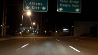 Kensington Expressway NY 33 from NY 198 to I190 westbound Night [upl. by Filmer]