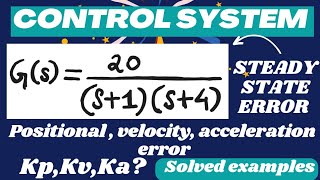 Steady state error  Positional Velocity Acceleration error  Examples solved Mathspedia [upl. by Ettennig932]