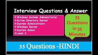 Interview Questions amp Answer For Windows System Administrator Active Directory Windows Server [upl. by Yralam]