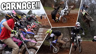 HOSTING OUR FIRST PIT BIKE RACE Crazy Battles amp Crashes [upl. by Des831]