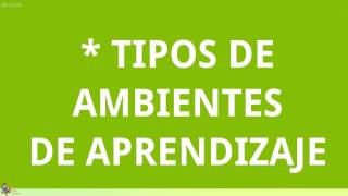 ¿Qué es un ambiente de aprendizaje Tipos generadores elementos y momentos o espacios [upl. by Ada]