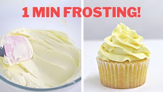 Silky BUTTERCREAM icing in 1 MINUTE │ Frosting recipe for cupcake PIPING amp cakes [upl. by Dunn]