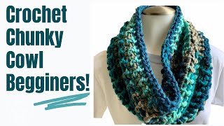 How to Crochet Chunky Cowl Easy for Beginners [upl. by Aziza799]