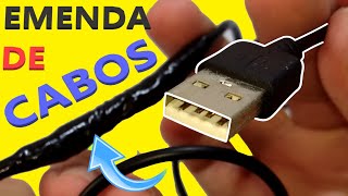 COMO JUNTAR FIOS DE CABO USB QUANDO SE ROMPE  USAMOS FITA ISOLANTE  DICAS DE EMENDA CORES DOS FIOS [upl. by Denyse]