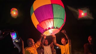 Hot air balloon fly over the sky  last day satang of potwa village life  villagelife [upl. by Agnew86]