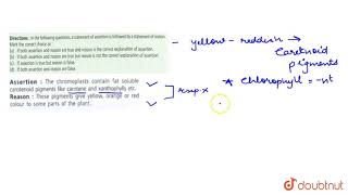 Assertion  The chromoplasts contain fat soluble carotenoid pigments like carotene [upl. by Mercuri131]