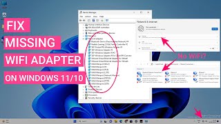 Fix WiFi Adapter Missing In Windows 1110  Get Back Wireless Adapter [upl. by Ohaus780]