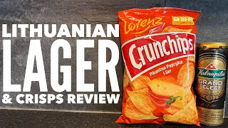 Kalnapilis Grand Select Lager Review With Lorenz Crunchips Pikantna Papryka i Ser [upl. by Alak]