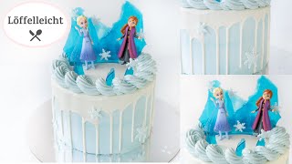 Frozen Torte  Motivtorte mit Anna und Elsa Anleitung [upl. by Marco]