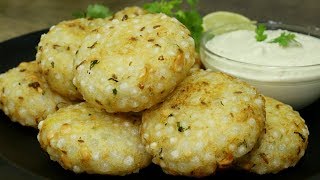 Sabudana Cutlet Recipe  Sabudana Vada Easy Recipe With Dip  Kanaks Kitchen [upl. by Hubsher]