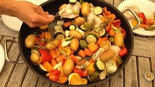 Huhn in mediterraner Gemüse Pfanne  Kochen und Wein mit Weinmenschende 3 [upl. by Yelhak]