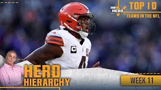 Herd Hierarchy Browns return Ravens drop 49ers jump up in Colins Week 11 rankings  THE HERD [upl. by Acirretahs]