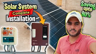 How to install Solar System at home  How to install solar inverter solar panels installation [upl. by Hammock]