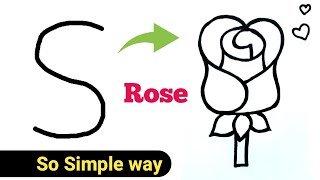 Rose Drawing for kids  Two Rose Drawing tutorial for beginners [upl. by Nylarat]