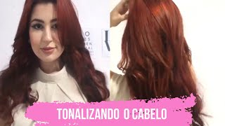 Tonalizando Cabelo Ruivo 👩🏻‍🦰 Raposinha  Vermelho Salon Line [upl. by Orhtej972]