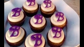 How to Make Royal Icing Monogram Cupcake Toppers [upl. by Kelsy]