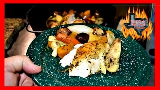 Roasted Chicken And Vegetables In A Dutch Oven [upl. by Itnavart]