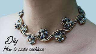 DIY HOW TO MAKE NECKLACE  BEADED NECKLACE  NECKLACE TUTORIAL [upl. by Enomor543]