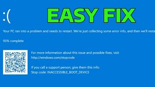 How To Fix INACCESSIBLE BOOT DEVICE on Windows 11 amp 10 [upl. by Gibert]