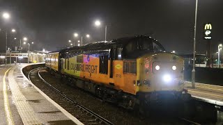 37175 amp 37612 depart Great Yarmouth with 1Q18 Test Train class37 trains [upl. by Asirralc]