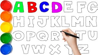 How to Draw ABCD  Lets Learn ABCD alphabet A to Z Draw ✏️ and Paint 🎨 easy step by step ABC kids [upl. by Nirahs]