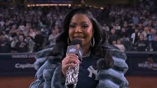 Grammywinning artist Ashanti sings National Anthem before World Series Game 4 [upl. by Amabel]