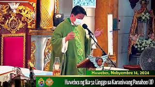 Huwebes Nobyembre 14 2024 630AM ONLINE MASS [upl. by Baecher]