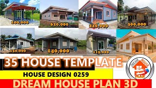 HOUSE DESIGN TEMPLATE NO259  35 HOUSE DESIGN TEMPLATE  SINGLE PITCH ROOF AND ESTIMATED PRICE [upl. by Yekciv58]