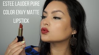 Estee Lauder Pure Color Envy Matte Lipstick 120 Irrepressible Mini Tutorial  Melissa Chee [upl. by Reinke]