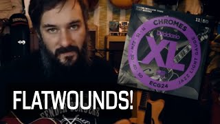 DAddario Chromes Jazz Light 1150 Flatwounds Guitar String Review [upl. by Collayer]