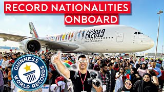 Emirates A380 World Record Flight For Most Nationalities Onboard [upl. by Nappie]