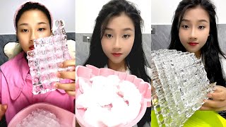 LZM  ASMR HARD ICE EATING  THIN ICE  WHITE ICE  SLUSH ICE  ICE CUBE [upl. by Alur]