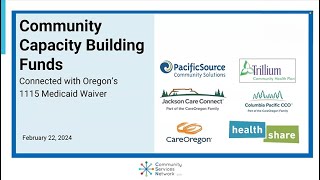 February 22nd  Community Capacity Building Funds Webinar [upl. by Yorgerg]