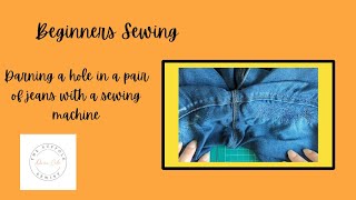 How to darn a hole in a pair of jeans with a sewing machine [upl. by Keithley]