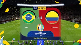 Brazil vs Colombia  CopaAmerica 2024 Group Stage  PES 2021 PC [upl. by Kellsie87]