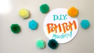 How to Make Pom Pom Magnets Tacks DIY Decoration [upl. by Adnoyek]