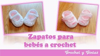 Como tejer zapaticos escarpines crochet ganchillo para bebés de todas las edades [upl. by Celine]