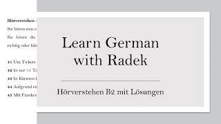 TELC B2  B2  ÖIFTEST  HÖRVERSTEHEN MIT LÖSUNGEN [upl. by Chastain]