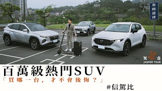 【駕途】百萬級熱門SUV對決！買哪一台才不會後悔？Mazda CX5Hyundai TucsonToyota RAV4｜信駕比 EP3 [upl. by Annaira320]