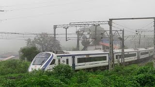 Mumbai CSMT Vande Bharat Express  Bombay Express  kasara Ghat  India [upl. by Osnola840]