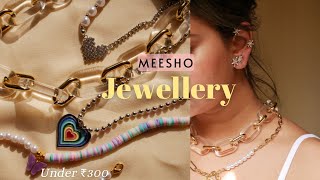 HUGE Meesho Jewellery Haul Under ₹300  Meesho Earrings Necklaces Bangles amp More [upl. by Anitsrihc165]