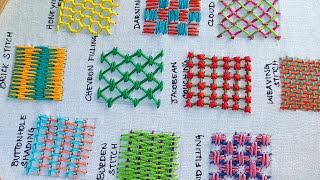 Hand Embroidery Basics for Beginners  10 Different Filling Stitches [upl. by Eisset671]