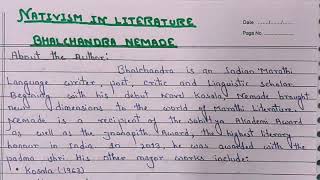 Nativism In Literature By Bhalchandra Nemade [upl. by Yorke580]