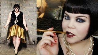 1920s Makeup Plus Size Flapper Halloween Tutorial [upl. by Otrebron]