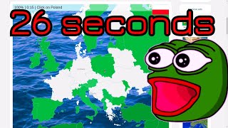 PB Speedrun Seterra Europe Countries in 26 Seconds [upl. by Kotta263]