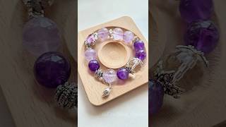 Amethyst amp Clear Quartz💎 diy handmade crystaljewelry bracelet amsr handmadejewelry crystals [upl. by Strage909]