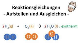 Aufstellen und Ausgleichen von Reaktionsgleichungen  Chemie Endlich Verstehen [upl. by Hilaria191]