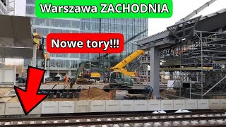 Budowa stacji Warszawa Zachodnia Kładą tory [upl. by Nlyak]