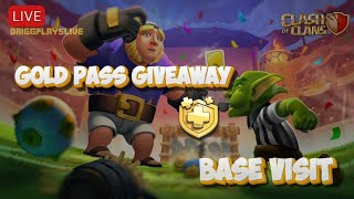 COC Live  COC Base Visit  CWL Coming  Gold Pass Giveaway  Clash of Clans India  DriggPlaysLive [upl. by Latsyrhk462]