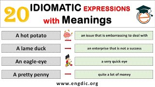 20 Idiomatic Expressions Most common daily use Idioms [upl. by Airoled]